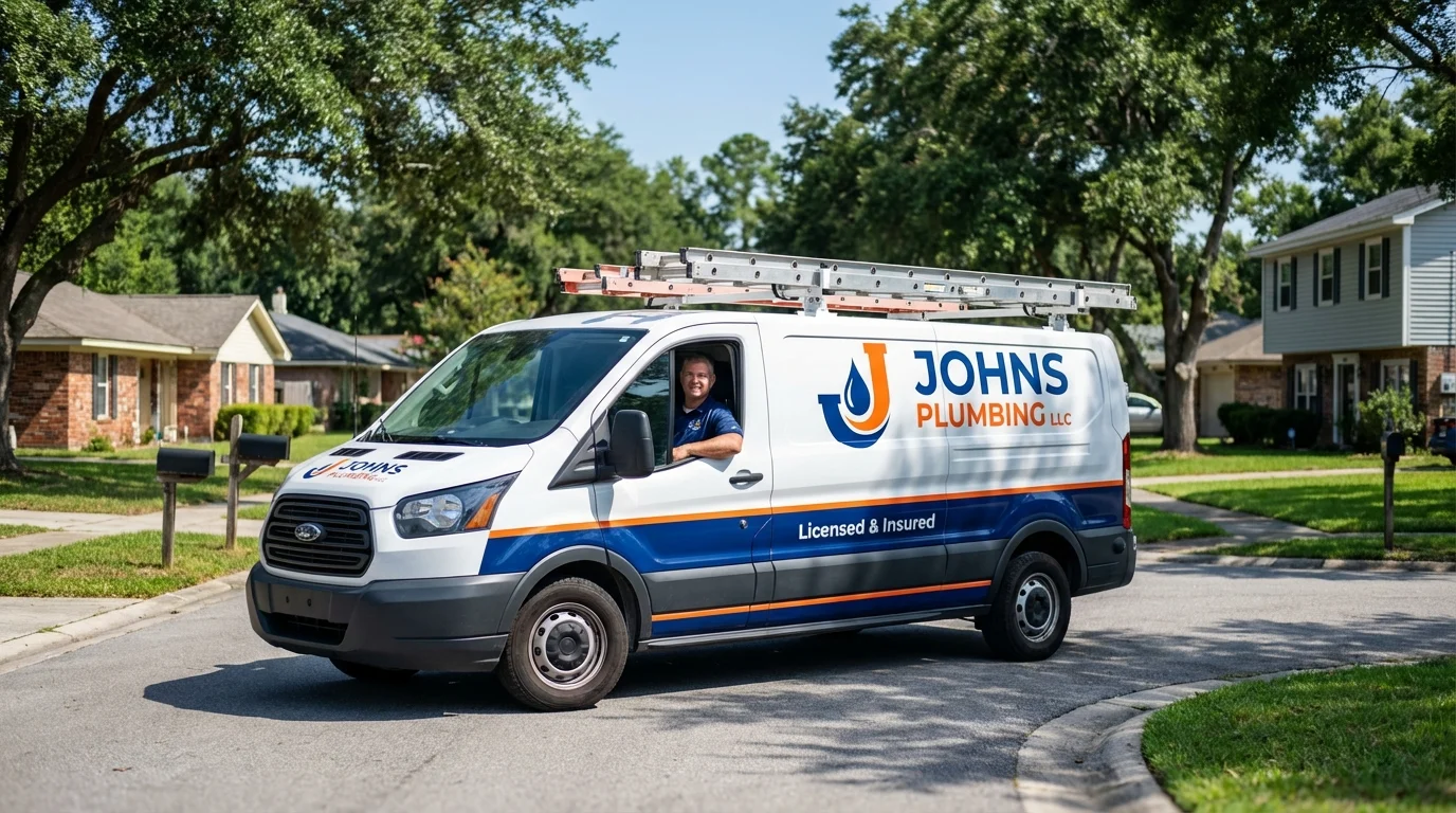 Johns Plumbing LLC service van in Saint Marys, KS