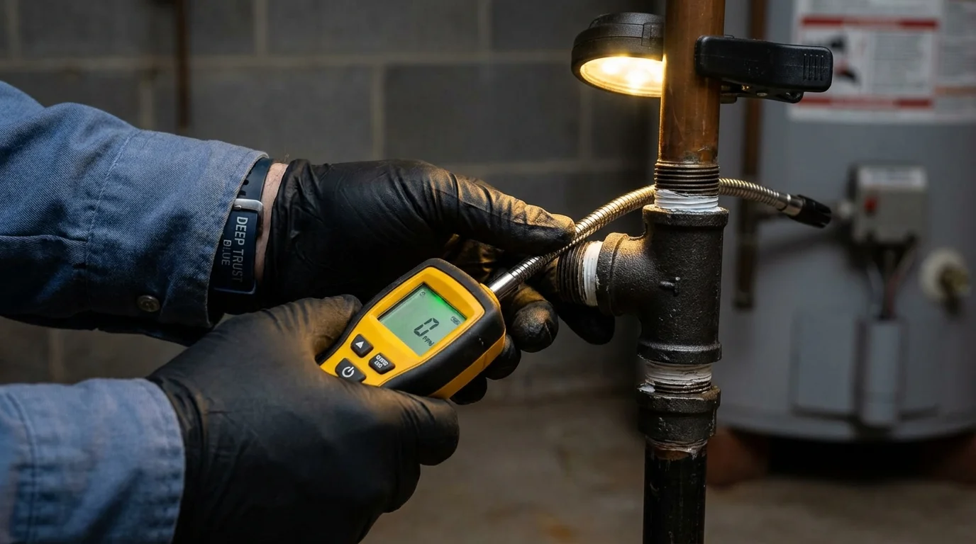 Gas leak detection with electronic sniffer by Johns Plumbing LLC in Saint Marys